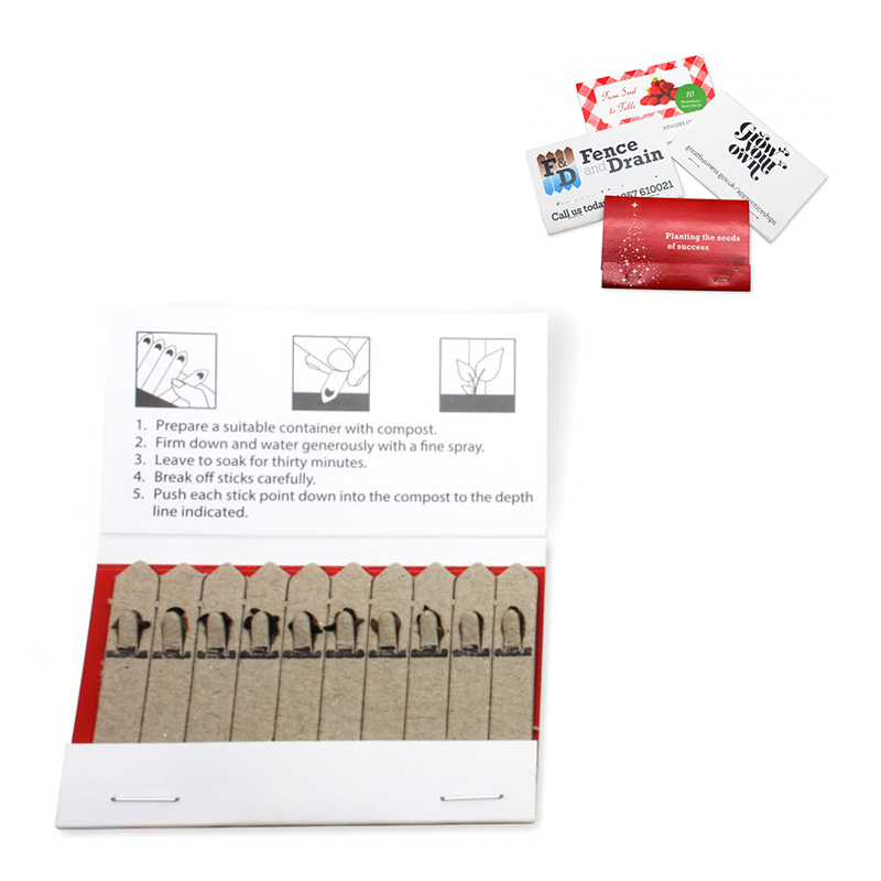 Card with 10 seed sticks